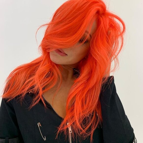 Orange Curly Lace Front Wig